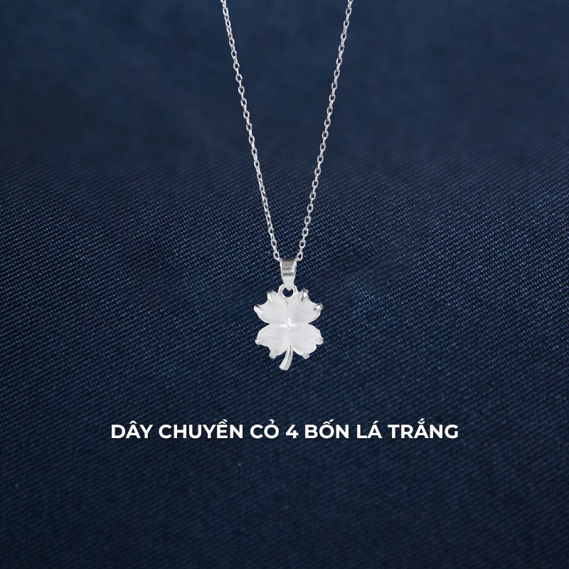 Dây chuyền bạc nữ Cỏ 4 Lá Hồng Asimi DC73 7