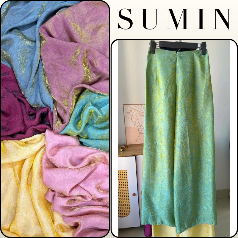 Quần Tơ Tằm Ánh Kim Hottrend Kết Hợp Mặc Áo Dài, Quần Áo Dài Tằm Óng Nhiều Màu_SUMIN