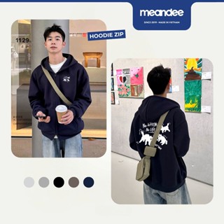  Áo Khoác nỉ lót lông Meandee hoodie zip form rộng có mũ Unisex nam nữ oversize Streetwear Hàn Quốc - MustHave 