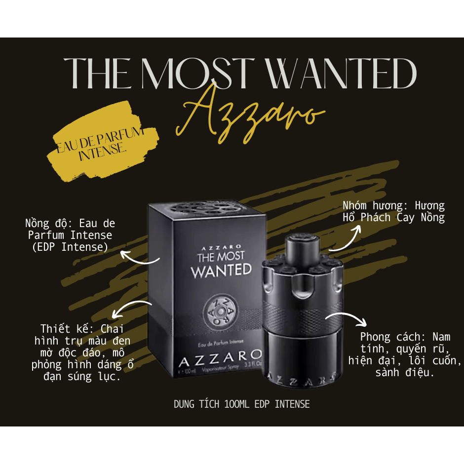 Nước hoa Azzaro The Most Wanted Eau de Parfum Intense.