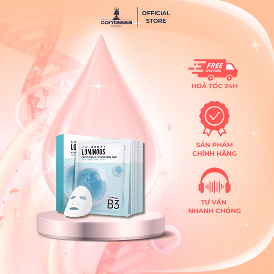 Mặt Nạ Colorkey B3 Hỗ Trợ Dưỡng Sáng Da Luminous B3 Brightening Facial Mask 30ml - HYDRATING