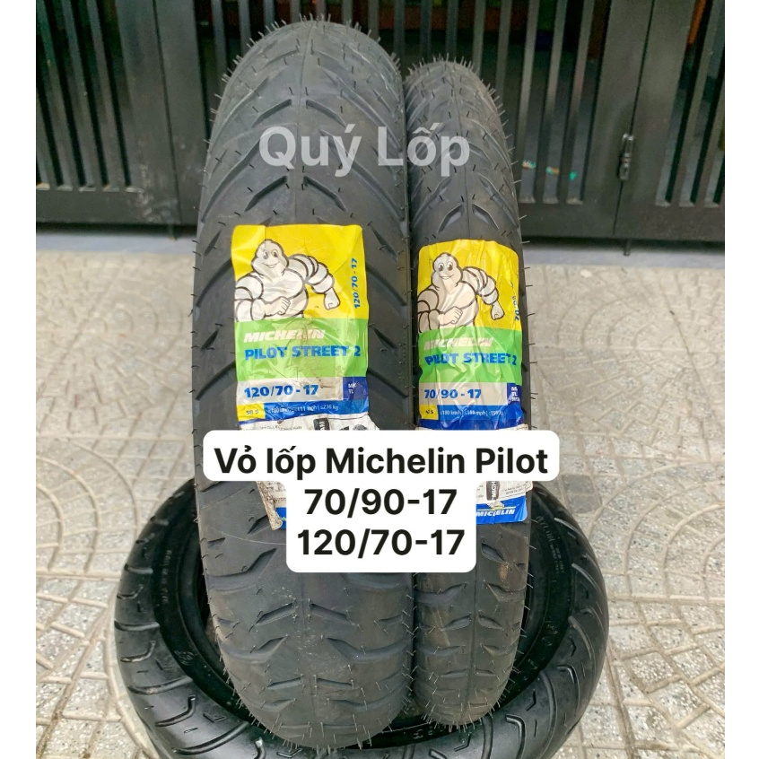 Vỏ lốp Michelin Pilot Street 2 gắn cho Exciter 150 (2015-2018) size 70/90-17, 120/70-17