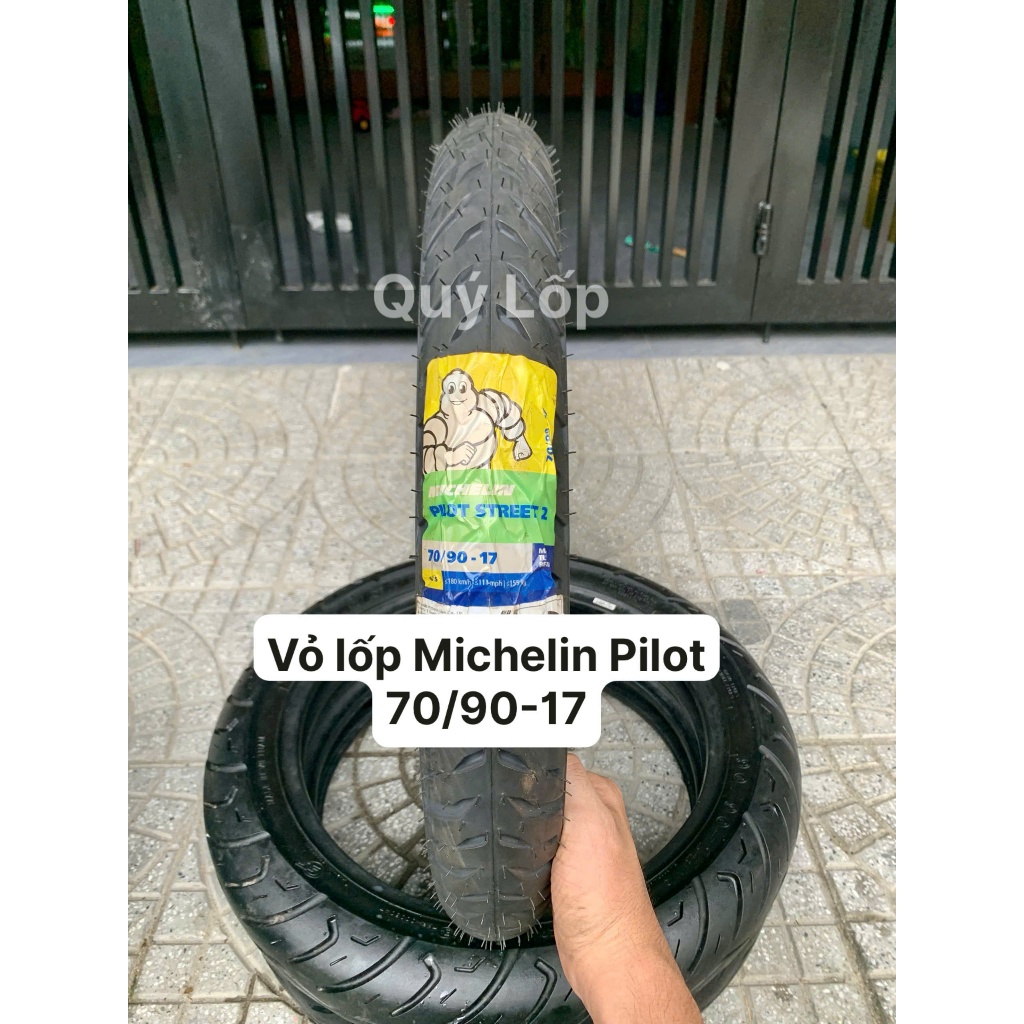 Vỏ lốp MICHELIN Pilot Street 2 size 70/90-17 gắn cho Exciter 135,150, Raider, Sonic. Vỏ không ruột