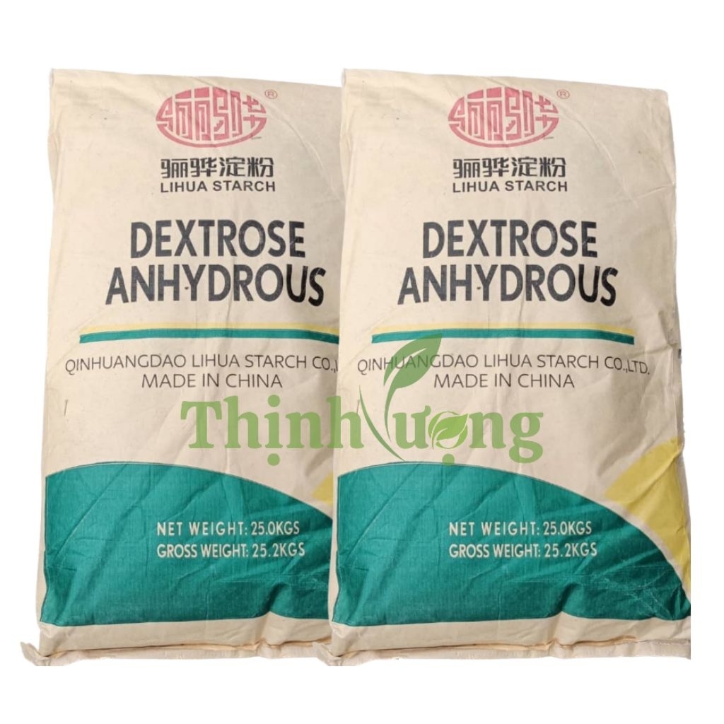 25KG Đường Detrose Anhydrous (Khan) - Dạng D-Glucose Từ Tinh Bột Bắp - Đường Ít Ngọt 20% Hơn So Với 