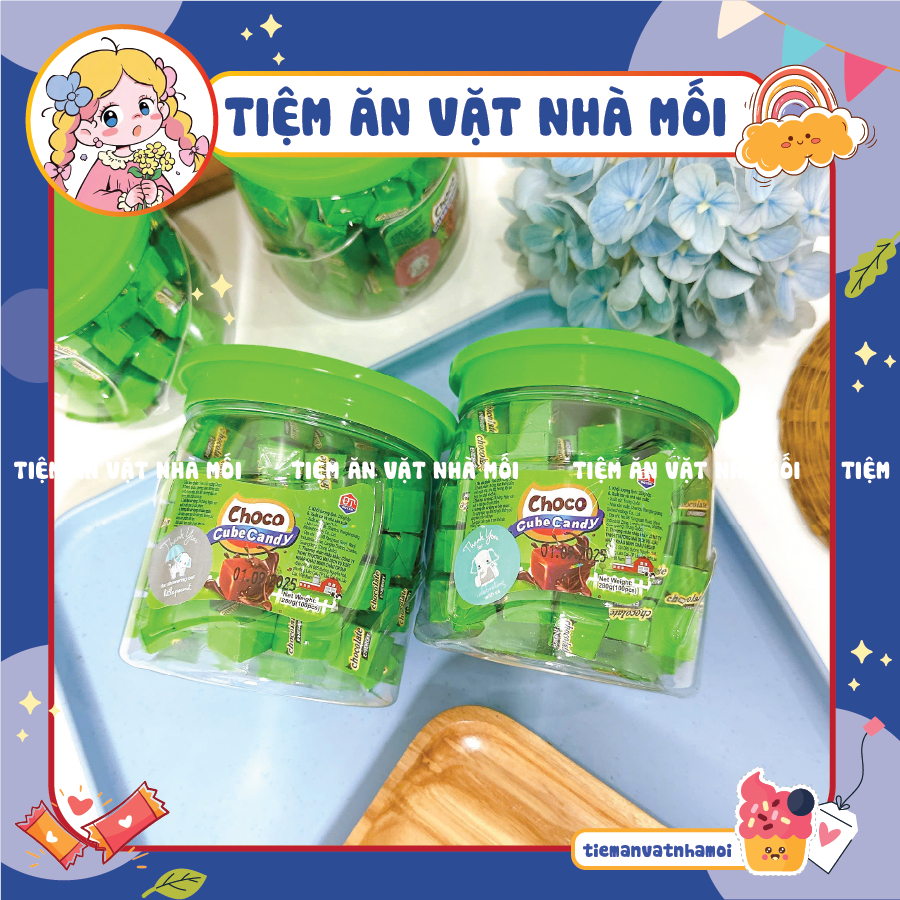 [HỘP 100 VIÊN] Kẹo sữa socola cube Doten, choco cube candy, thơm ngon hấp dẫn