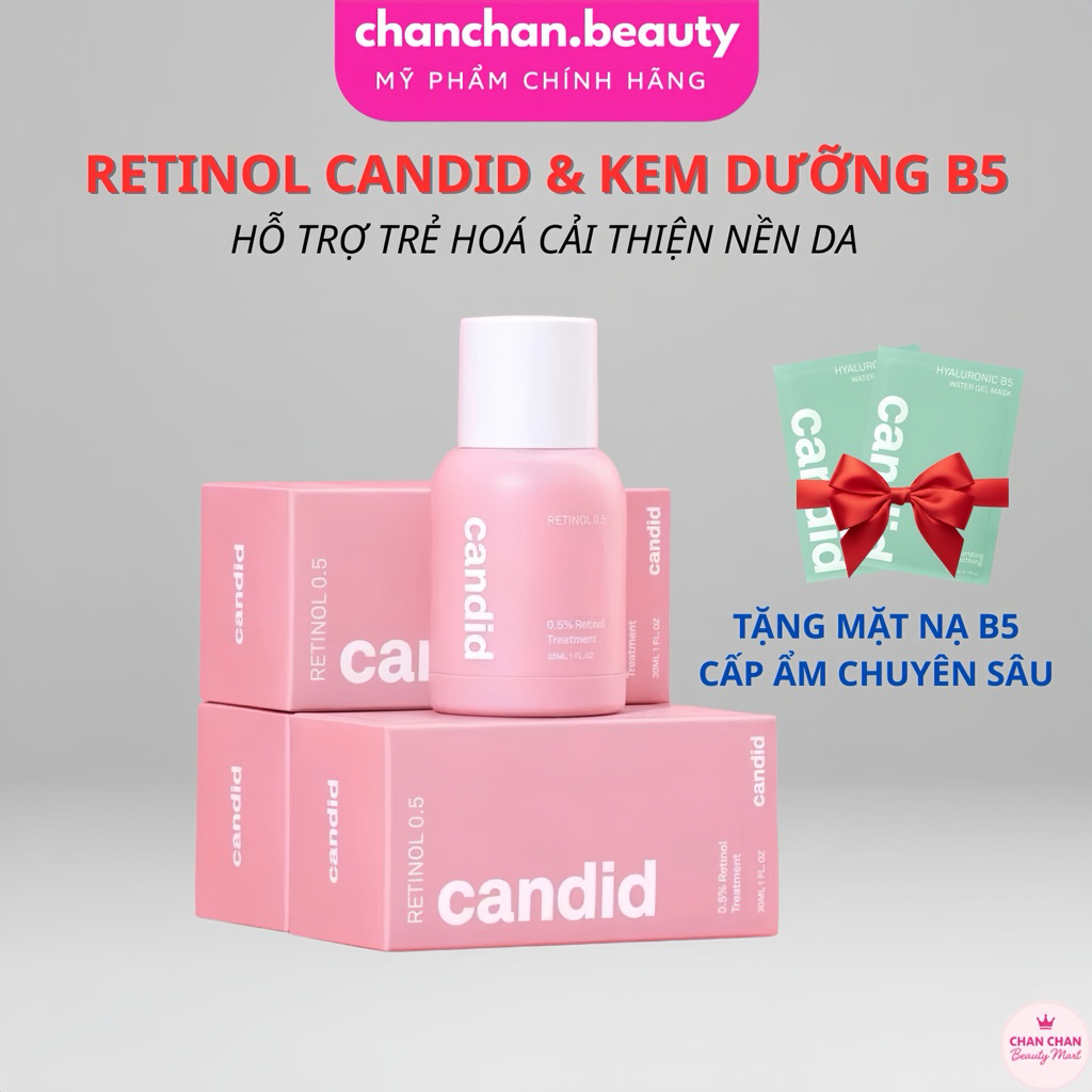 Tinh Chất Retinol Candid Chống Lão Hóa, Nhăn Candid 0.5% Retinol/ 1% Retinol Treatment 30ml CHANCHAN