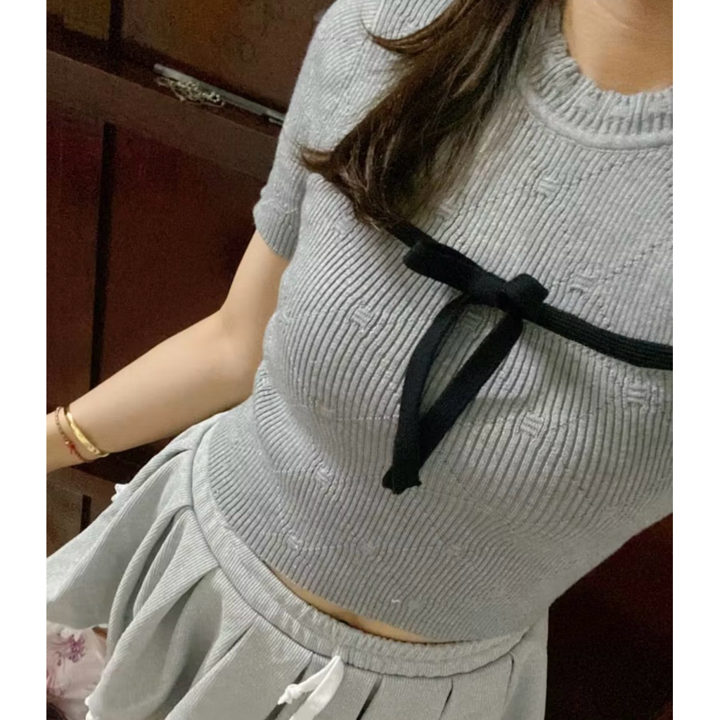 ÁO HOẠ TIẾT NƠ TINASHE TÍ NGOAN (NEWTAG) | BigBuy360 - bigbuy360.vn