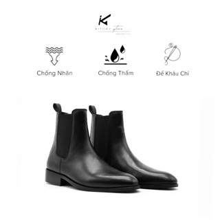 Giày Chunky Chelsea Boot Classic Black,Giày Chelsea Boot Cao Cổ Da Lì Cao Cấp chống nhăn Đế Cao Su Êm Chân Thoải Mái