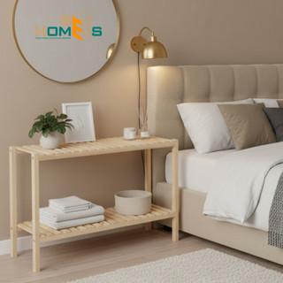 Kệ giày gỗ BEHOMES 2 tầng 80cm Gỗ Thông Cao Cấp Chống Mối Mọt Cong Vênh