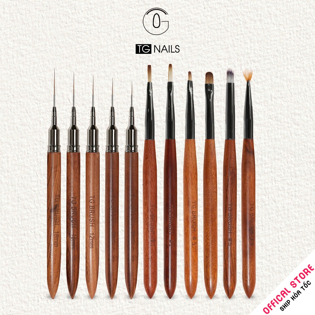 Cọ vẽ móng TG NAILS cán gỗ cao cấp