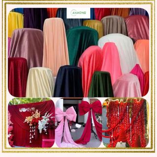 Vải Nhung Khổ 1m6 Làm Rèm Trang Trí Sự Kiện Noel, Lễ Tết, Phông Nền Đám Cưới, Làm Nơ To, Quả Châu