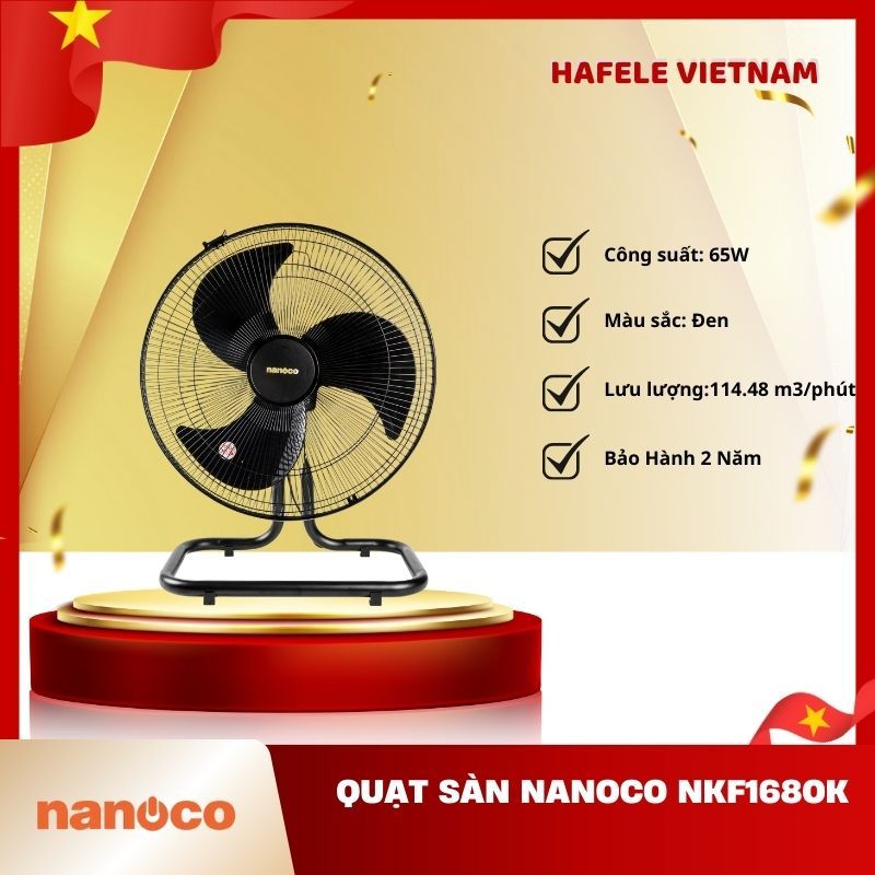 Quạt Sàn Nanoco NKF1880K – Công suất 65W – Màu đen sang trọng – Làm mát mạnh mẽ - FEM