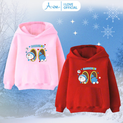 [MỚI] Áo hoodie cho bé AORE chú mèo máy DORAEMON, Áo dài tay phối túi chất nỉ da cá mềm mịn,cho bé trai, bé gái 10-34kg