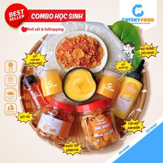   MỚI  Combo Học Sinh - Bánh Tráng Phơi Sương CATSKY FOOD Sốt Phô Mai Trứng Muối Full Sốt FullTopping 