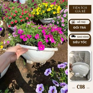 Chậu chảo nhựa treo trồng cây hoa, cây cảnh chậu chảo