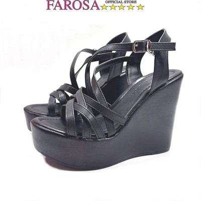 Giày sandal nữ đế xuồng siêu nhẹ FAROSA -C8 dép xuồng đế dúp 12cm quai chéo cực sang chảnh