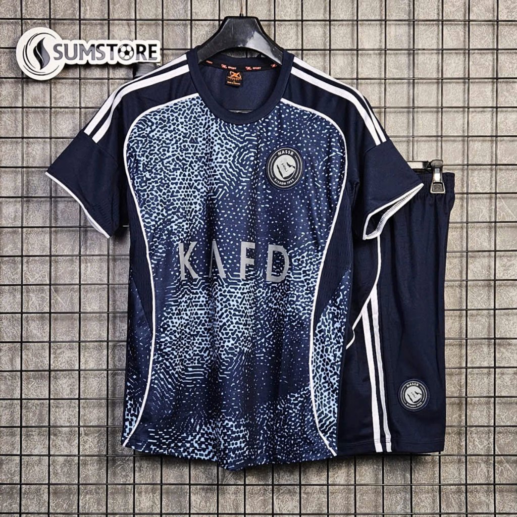 Quần áo đá bóng CLB Al Nassr Xanh Đen Thun Mè Việt Nam