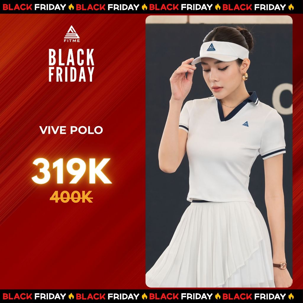 Áo polo tennis pickleball nữ Fitme VIVE ES chất liệu thoáng khí kháng khuẩn chống mùi APSP01 | BigBuy360 - bigbuy360.vn