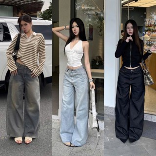  THE QUẠO - Quần Jeans Nữ  Lưng Cao Ống Rộng 27cm Basic Nhiều Màu R1506_686 