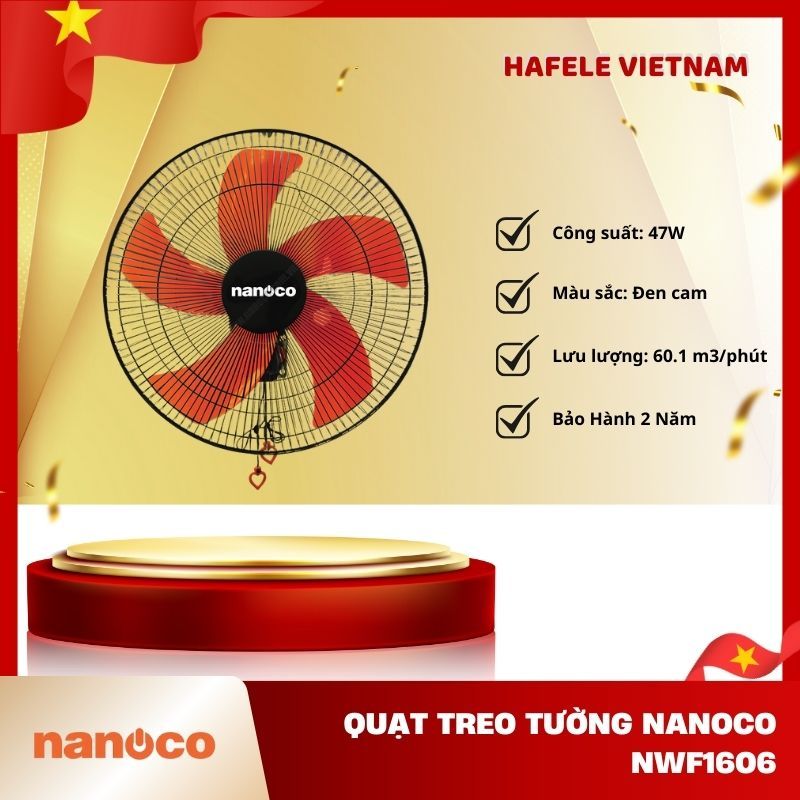 Quạt Treo Tường Nanoco NWF1606 – Kiểu dáng sang trọng – Phù hợp không gian gia đình - FEM