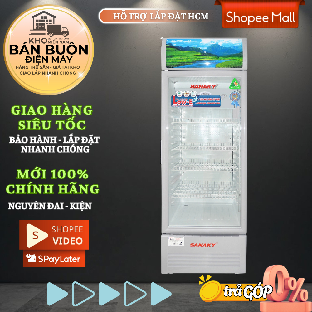 Tủ mát Sanaky VH-218KL – 200L, 1 cánh kính, chống đọng sương, máy nén Panasonic