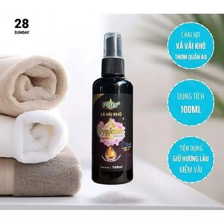 Combo 2 Chai Nước xả vải khô Hygiene sacom Plus+ giữ hương thơm lâu trên quần áo, vải chai 100ml