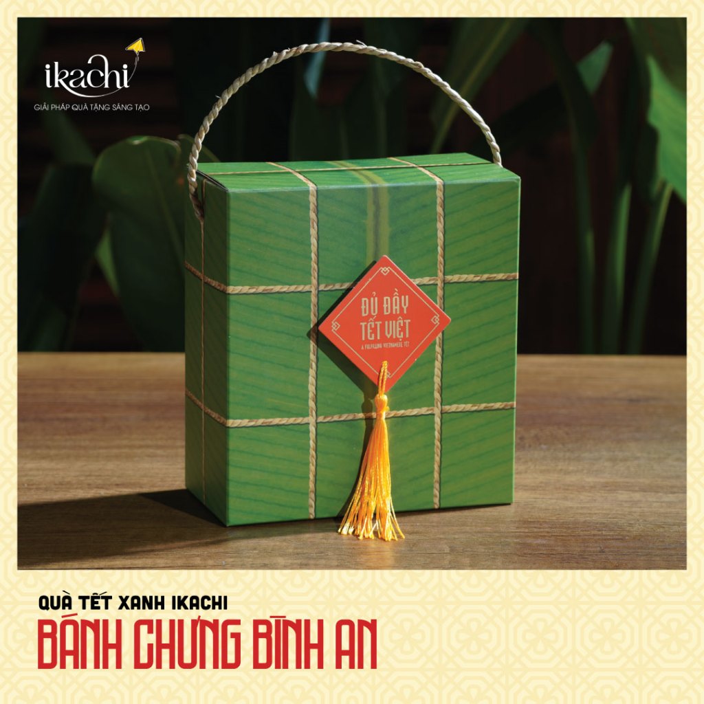 Hộp Quà Tết Xanh IKACHI | BÁNH CHƯNG - BÌNH AN | Quà Tết Ý Nghĩa 2026 | Combo Quà Tặng Tết