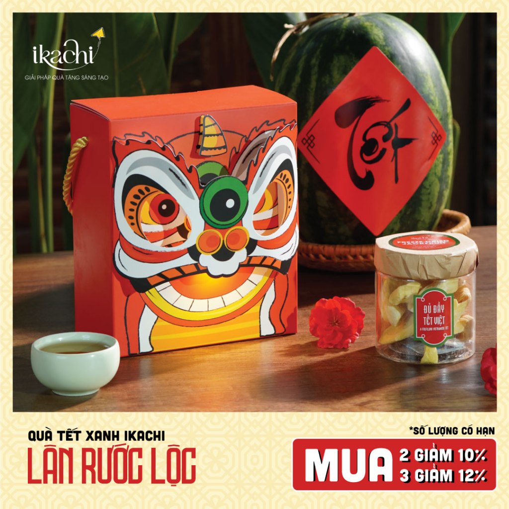 Hộp Quà Tết Xanh IKACHI | LÂN RƯỚC LỘC| Quà Tết Ý Nghĩa 2026 | Combo Quà Tặng Tết