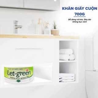 Giấy Vệ Sinh Công Nghiệp Let Green 700g Giấy Cuộn Lớn 2 Lớp Thấm Hút Tốt Dùng Cho Hộp Đựng Lớn