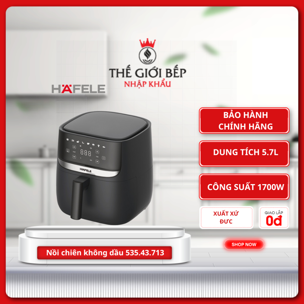 Nồi chiên không dầu Hafele HS-AF502B 535.43.713 - Chức năng đa năng, Dễ vệ sinh