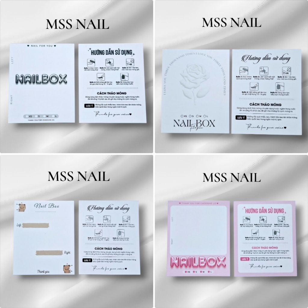 Bìa nail, thẻ nail box, bìa nail box, tag nail box, bìa đựng móng tay