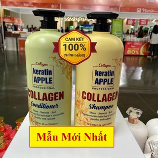  Dầu gội Collagen Keratin Apple 2000mlx2 phục hồi tóc khô xơ hư tổn và dưỡng tóc mềm mượt 