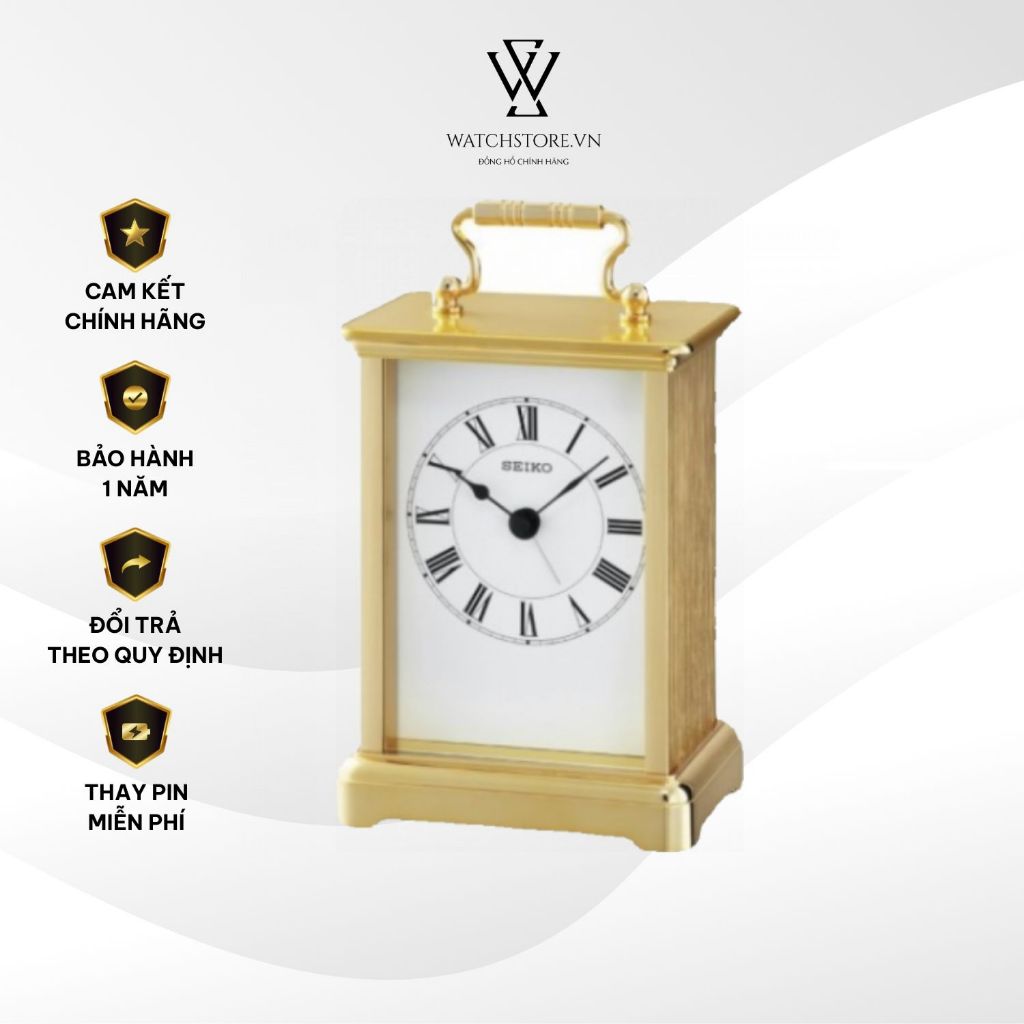 Đồng hồ để bàn Seiko QHE093GN Đồng hồ Pin / Quartz Vỏ Kim Loại Chính Hãng Seiko