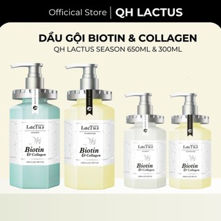  Dầu gội biotin collagen QH Lactus season dầu gội đầu cặp ngăn rụng tóc giảm gàu cho da đầu dầu 15ml 30ml 650ml 