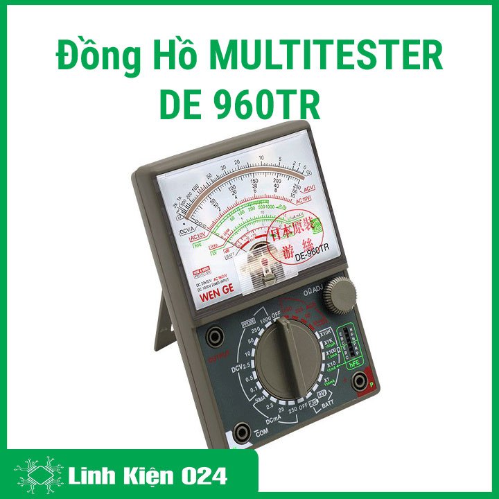 Đồng hồ kim Multitester DE 960TR 300G đo điện vạn năng tặng kèm 1 pin 9V + 2 pin 1,5V AA