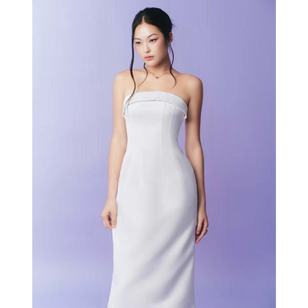 [Pass] RECHIC Đầm cúp ngực Matilda dáng midi chiết eo sang trọng thanh lịch