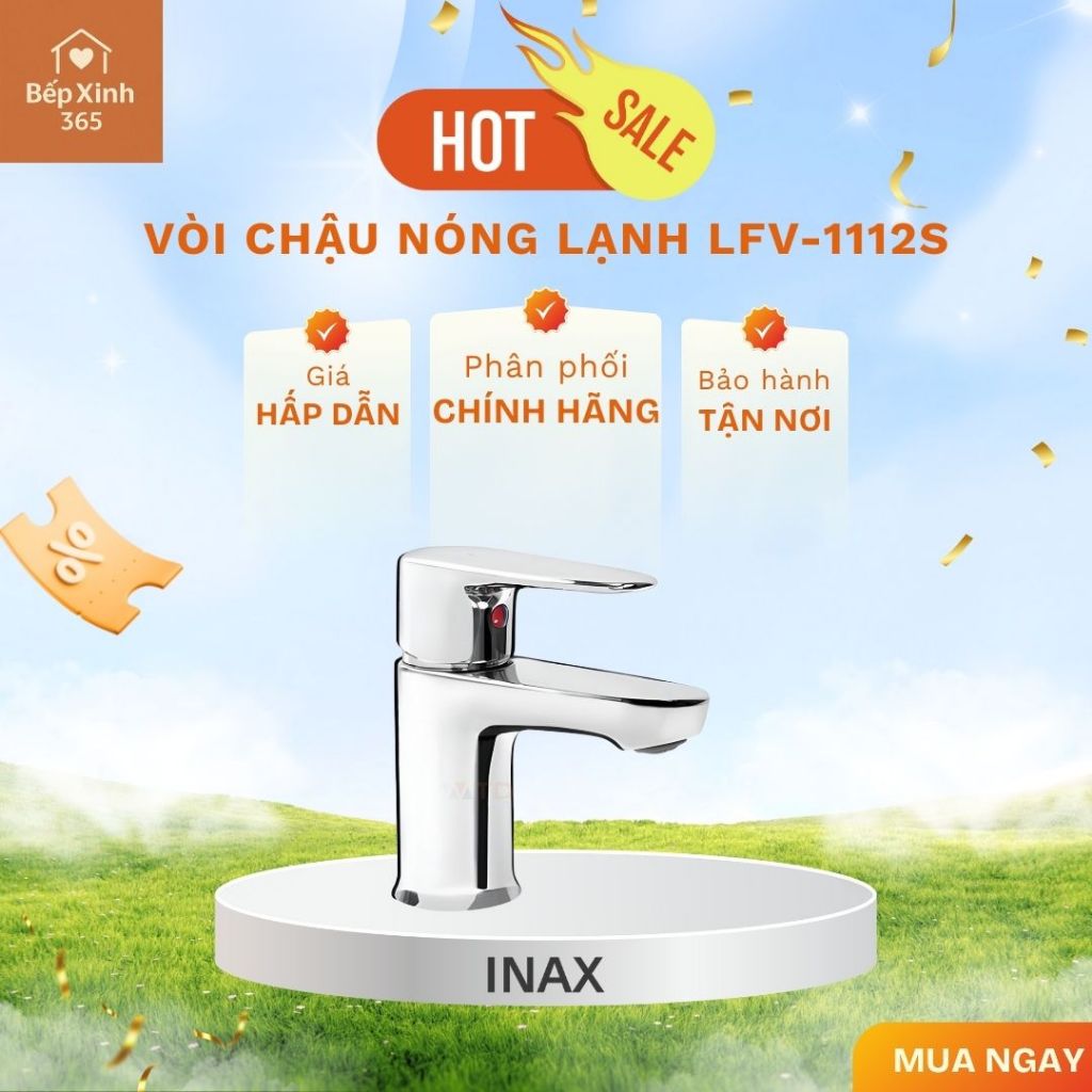 Vòi chậu nóng lạnh INAX LFV-1112S - An Toàn, Chống Rò Rỉ, Thiết Kế Hiện Đại