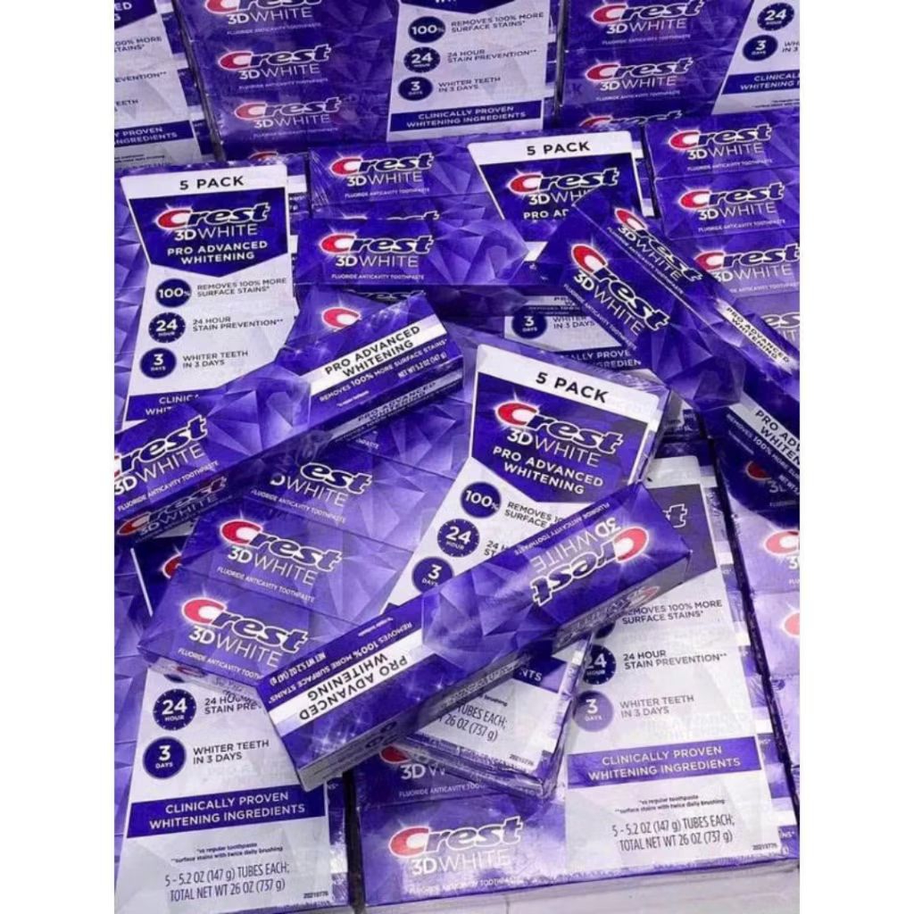 [date 2028] Kem đánh răng Crest 3D White Advanced Triple Whitening 147g