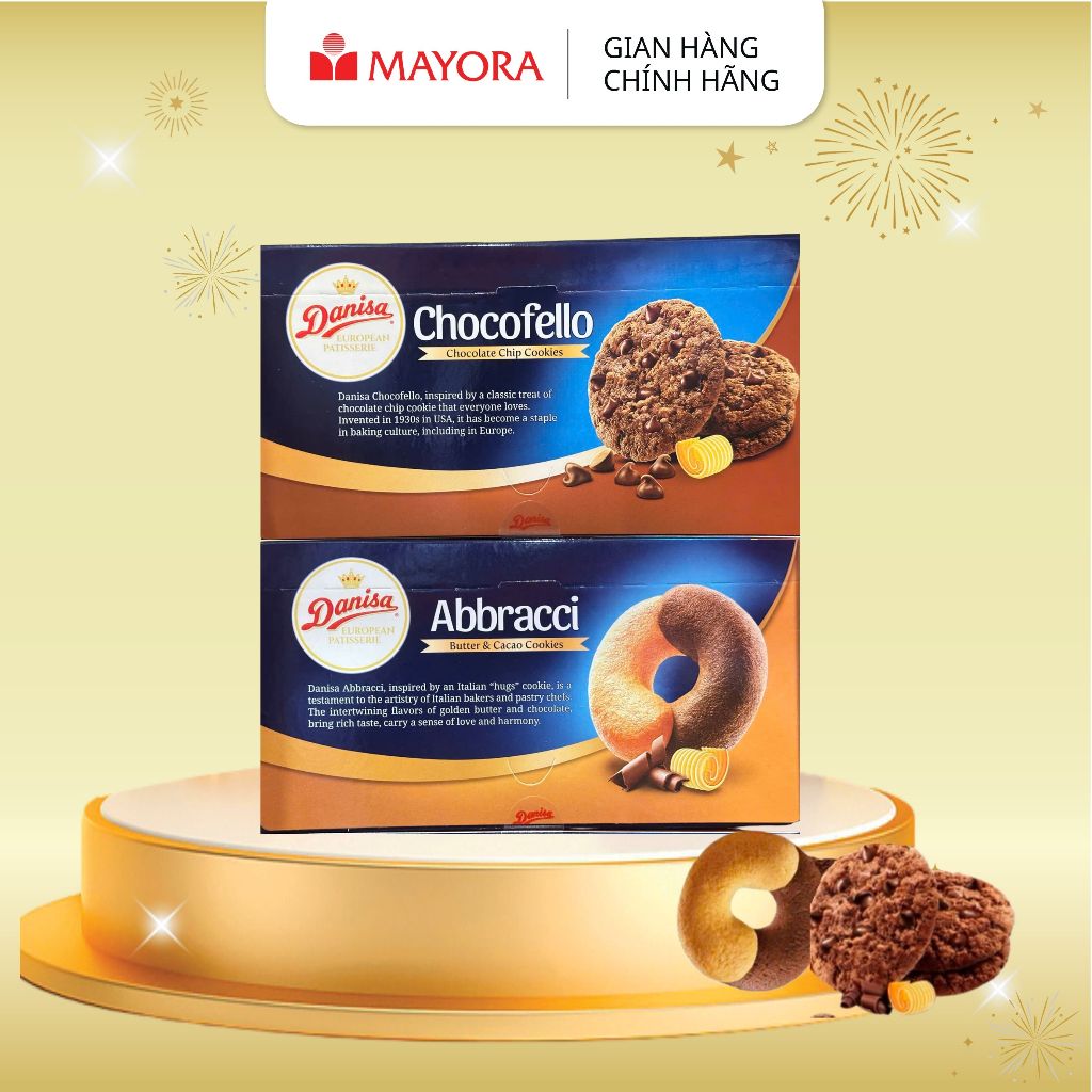 COMBO 2 LOẠI BÁNH QUY: DANISA ABBRACCI 168G + DANISA CHOCOFELLO 150G