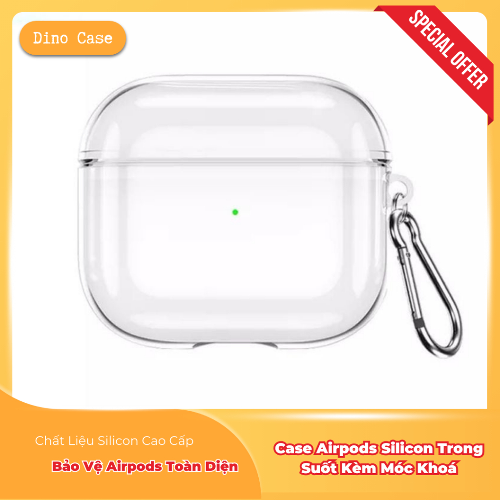Case Vỏ Bảo Vệ Airpod Silicon Trong Suốt Cho Tai Nghe AP2, AP3, AP4, PRo, Pro 2 chất liệu bền bỉ