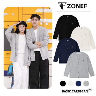 Áo Cardigan Logo Thêu ZONEF STUDIO Phong Cách Hàn Quốc Chất Vải Cotton Tổ Ong Áo Khoác Thu Đông Nam Nữ Unisex CAN 