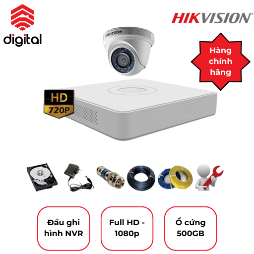 Trọn bộ 1 camera IP Hikvision 2MP