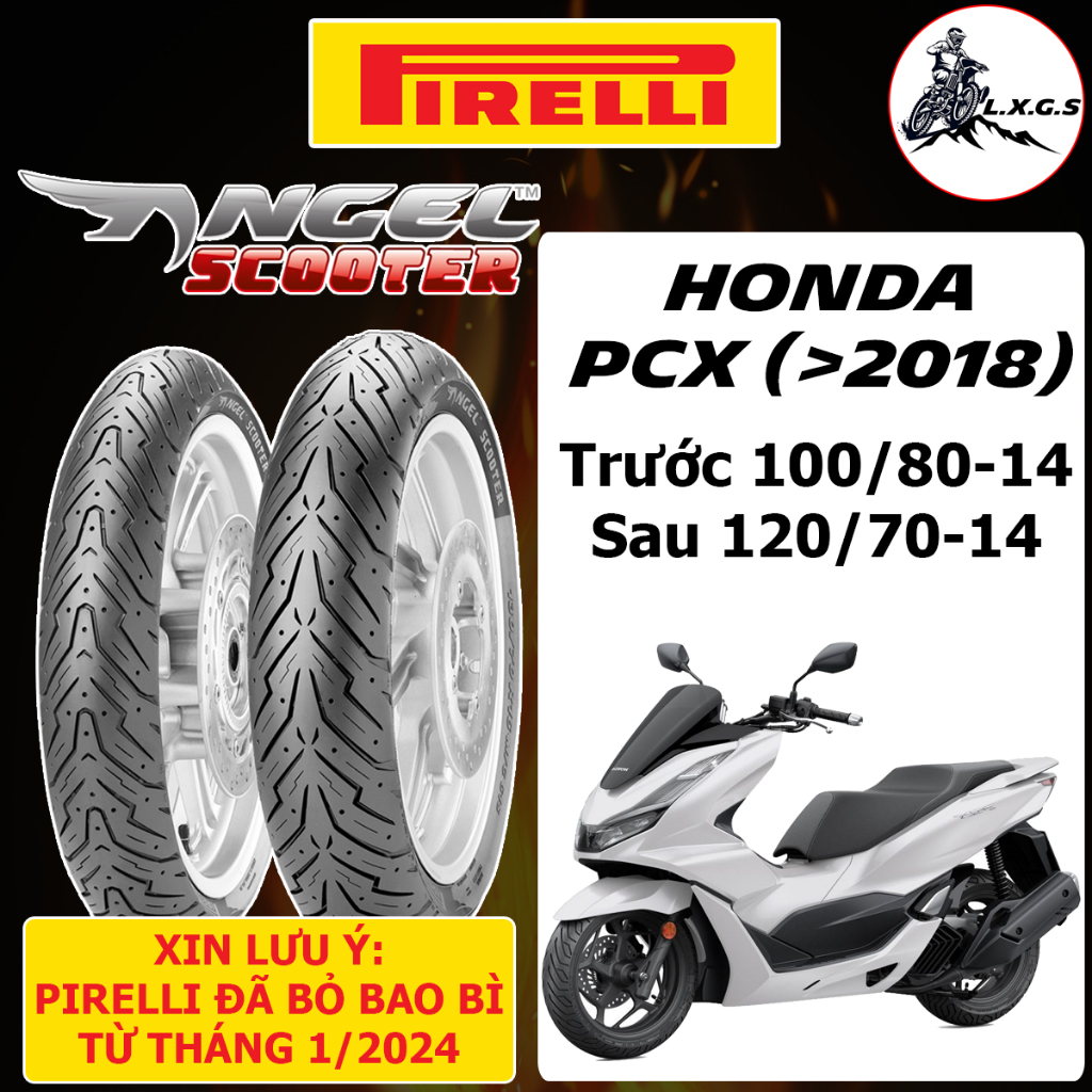 (ANGEL SCOOTER - VARIO 160, PCX 125 150 MỚI) Vỏ lốp xe Pirelli Angel Scooter 100/80-14 & 120/70-14
