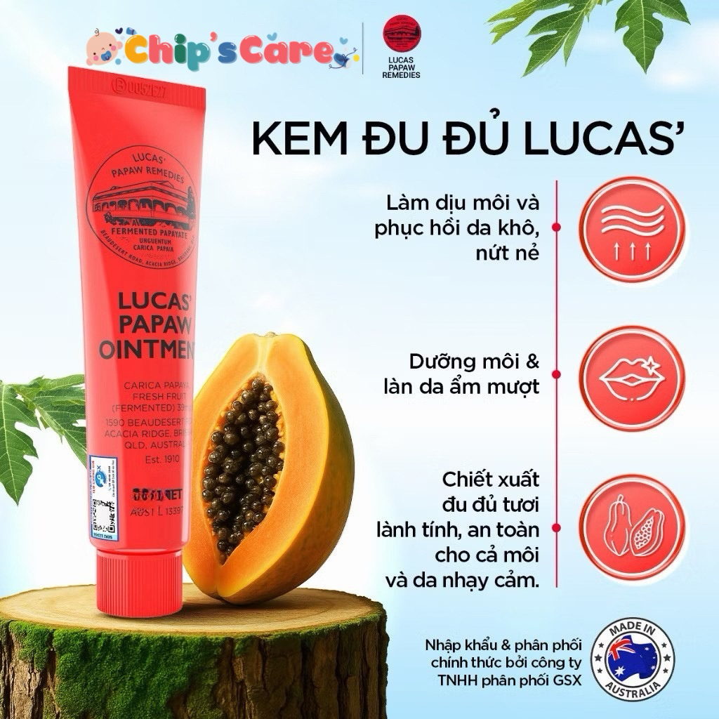 [nhập khẩu] Lucas dưỡng môi và da - tuýp Mini 15 gam