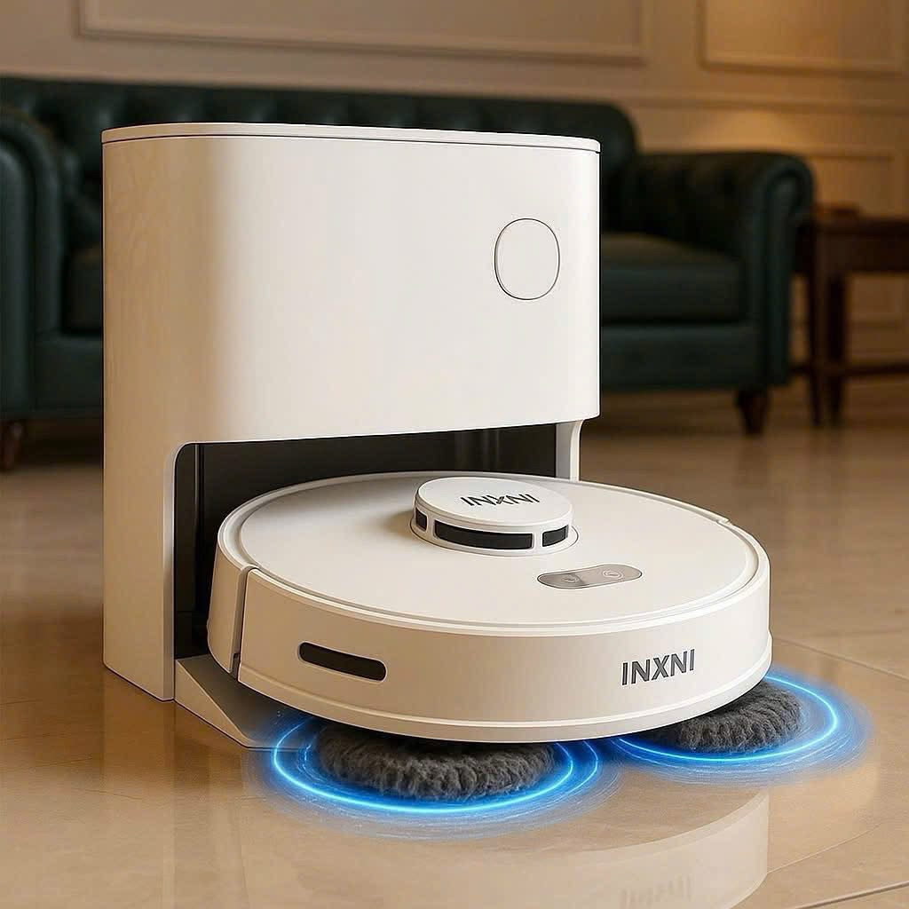 Robot hút bụi lau nhà INXNI U1 PRO tự giặt, sấy khô giẻ, khử khuẩn ion bạc, bản Quốc Tế