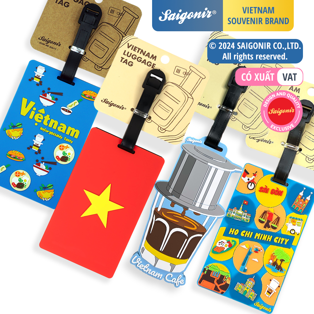 Thẻ Treo Hành Lý Va li Nhựa Dẻo PVC Luggage Tag Saigonir Hình Ảnh Việt Nam Quà Lưu Niệm Saigonir
