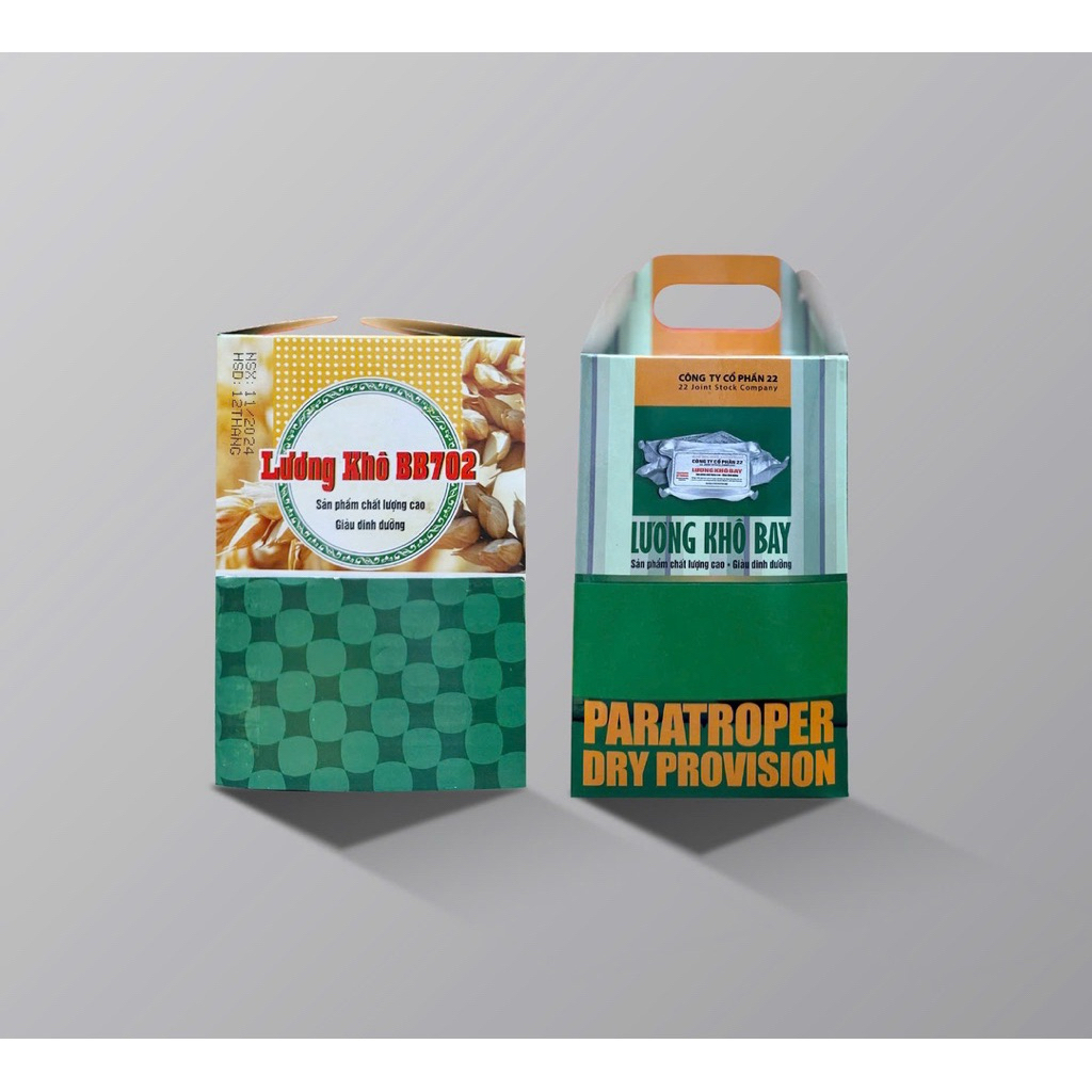 combo 2 hộp lương khô bay và bb702 nặng 1.4kg- Lương khô Quân Đội