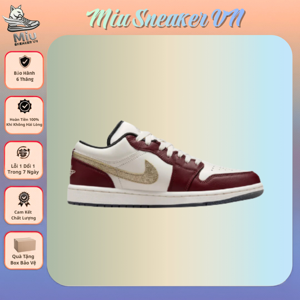 ( Best Quality ) Giày JD1 Low Rồng, giày JD1 rồng đỏ cổ thấp nam nữ full bill box