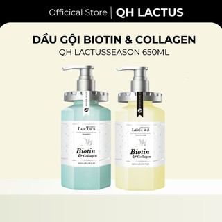  Dầu gội biotin QH Lactus season ngăn rụng tóc giảm gàu da đầu dầu Dầu gội biotin collagen 650ML 