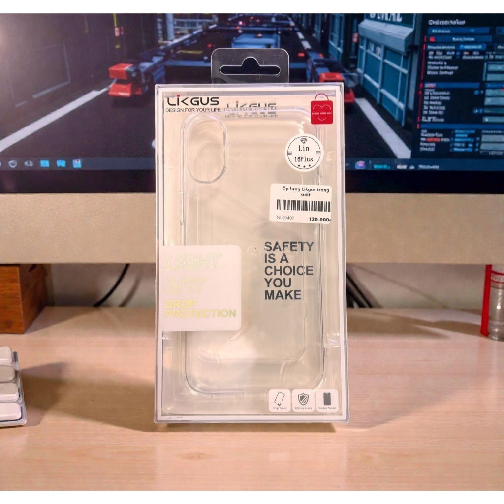 Ốp lưng trong suốt iPhone 16 Plus Likgus